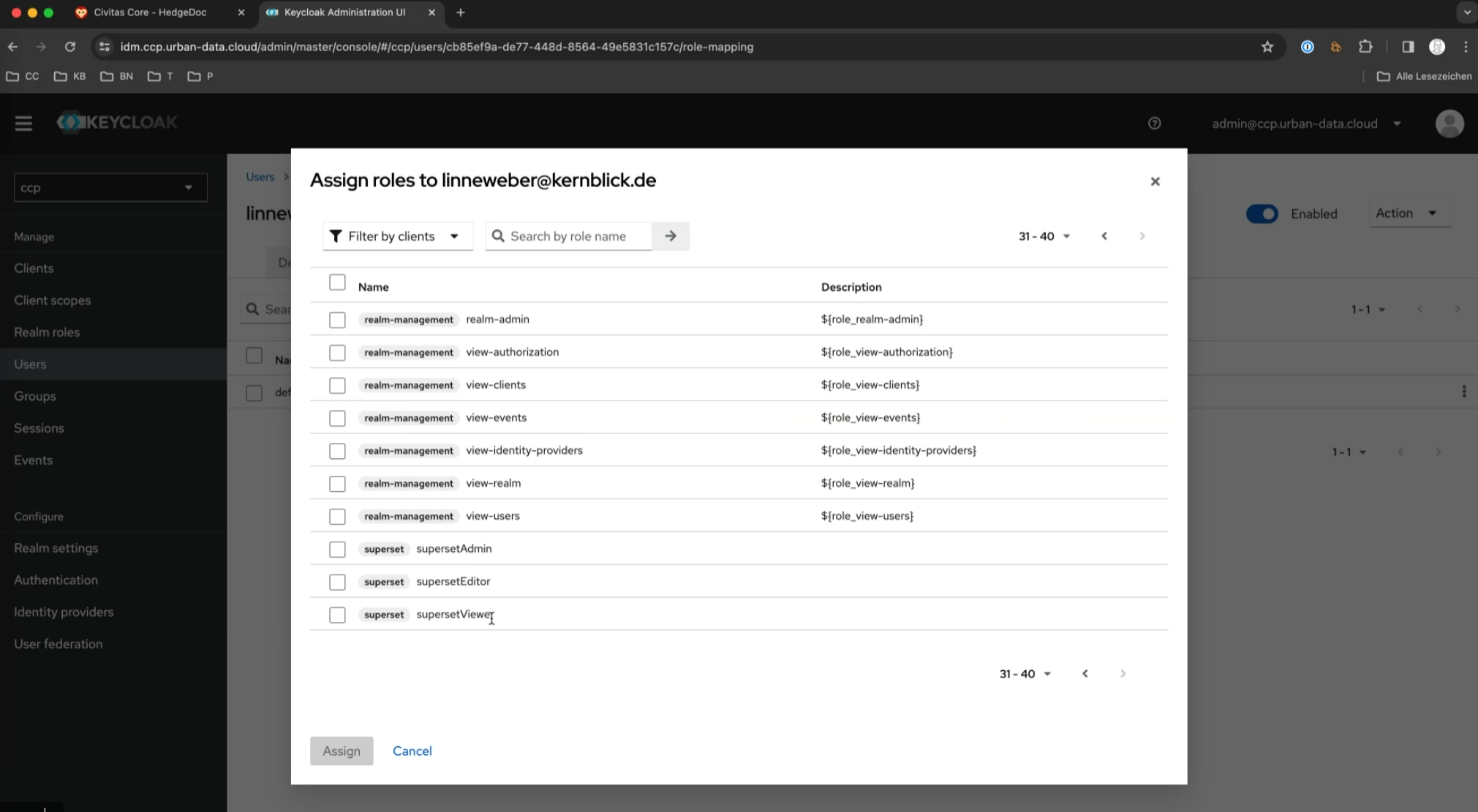 Keycloak Assign Roles