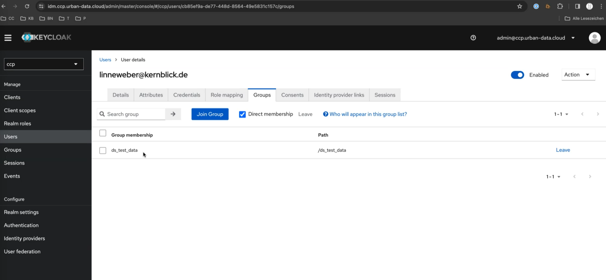 Keycloak User Management